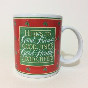 Vintage Hallmark Coffee Mug Cup 12 Oz Good Friends Good Times Good Health